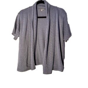 NY Collection Women's Open Knit Cardigan Blue, Size XL